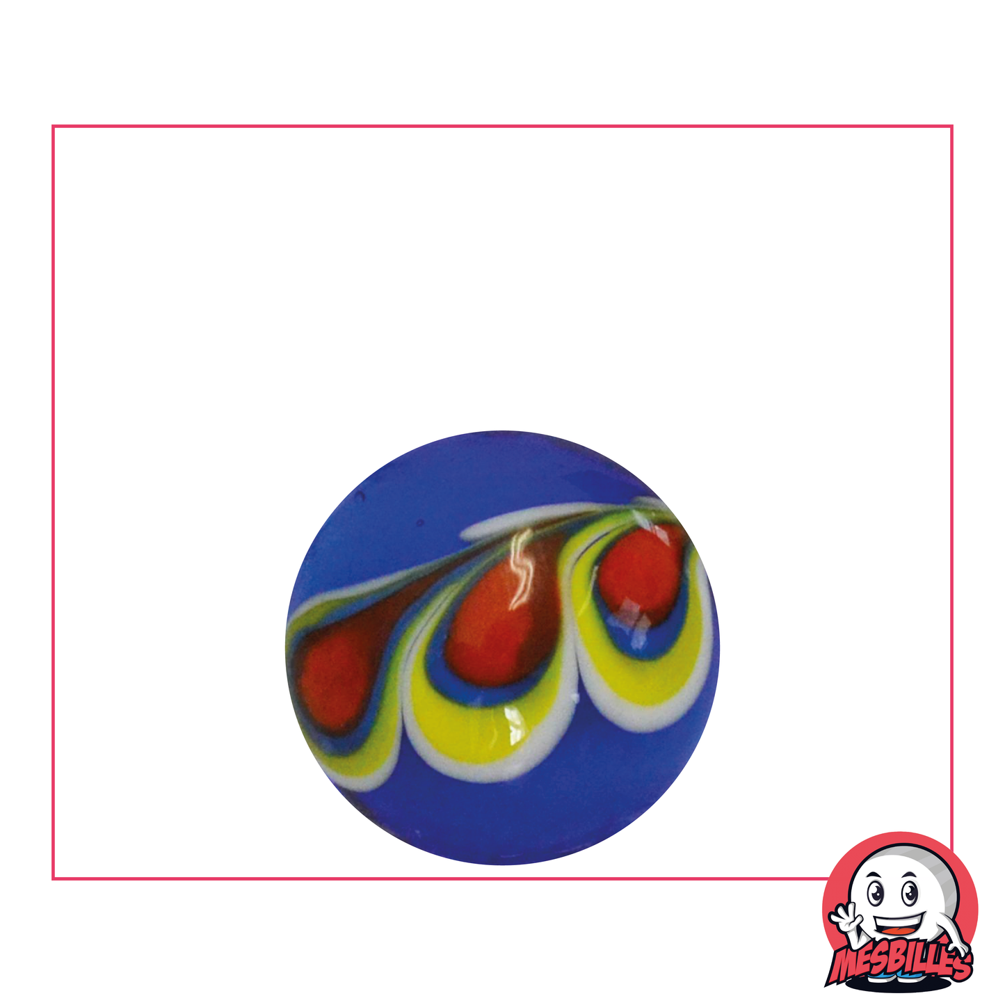 1 Murmeln Pfau Blau 22 mm