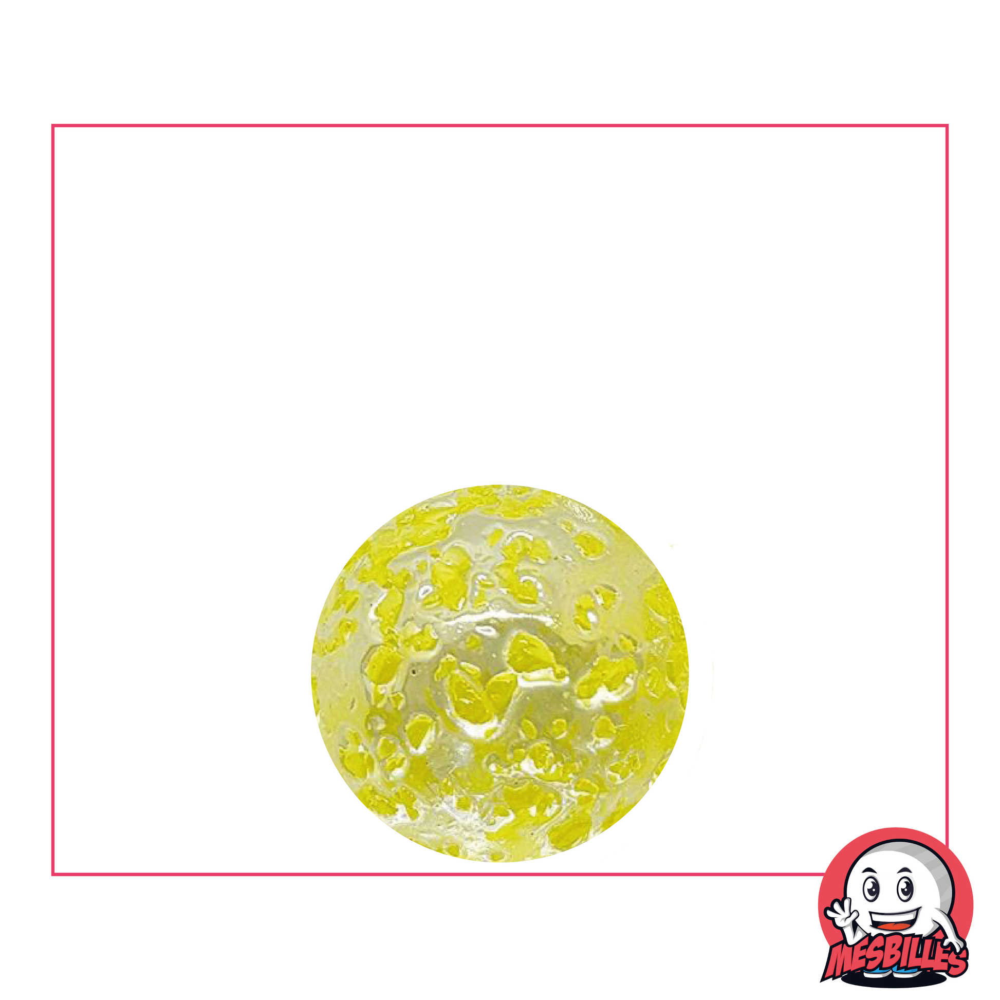 Murmeln Nugget 16 mm Transluzent mit gelben Splitter - MeineMurmeln