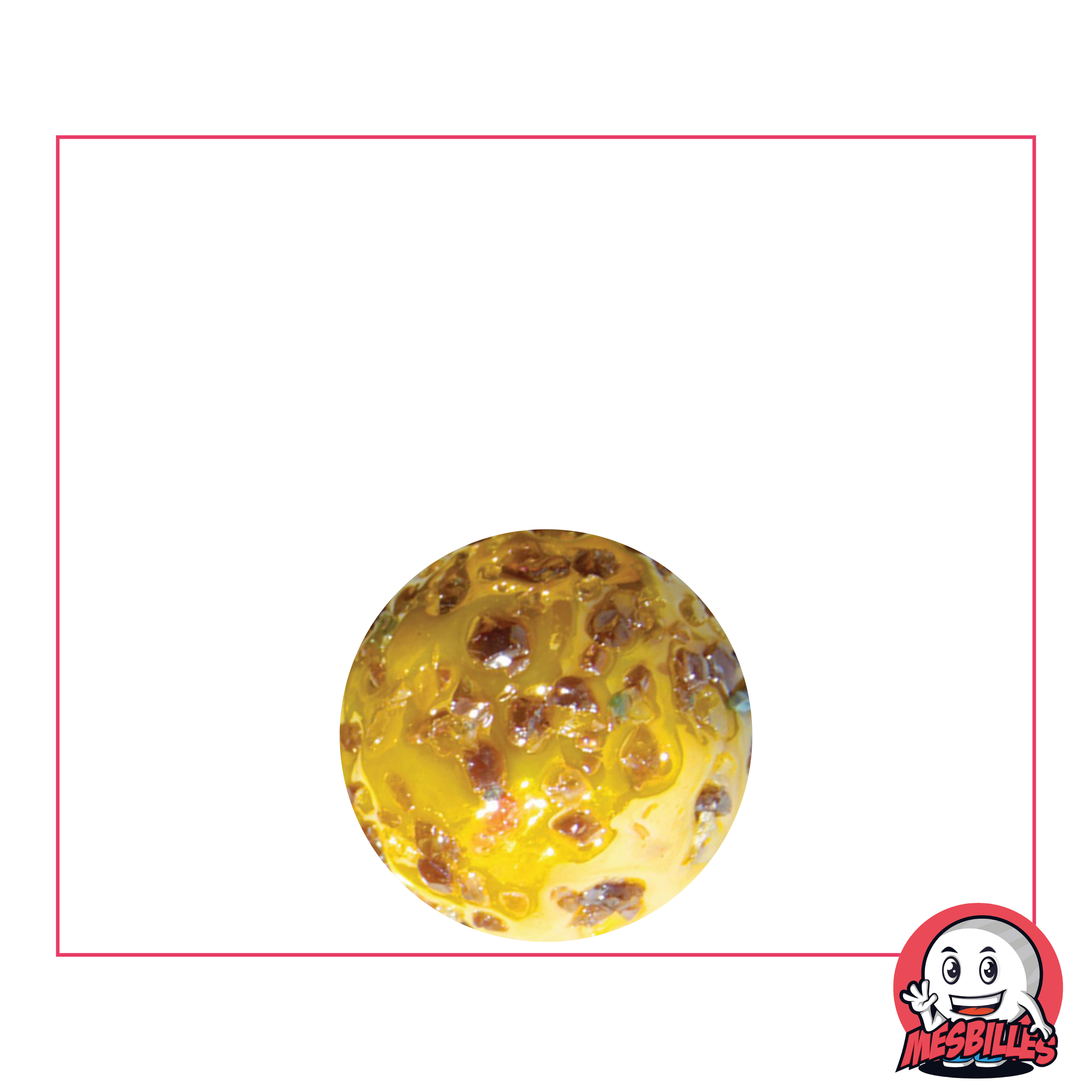 Murmeln Edelstein 14 mm, gelb mit violetten Sprenkeln - MeineMurmeln