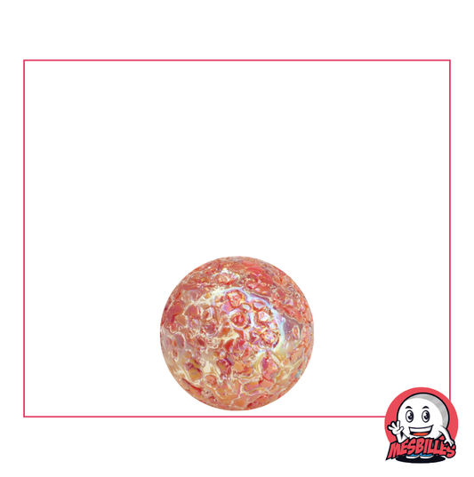 Murmeln Nugget 14 mm transluzentes Glas mit roten Splitter - MeineMurmeln