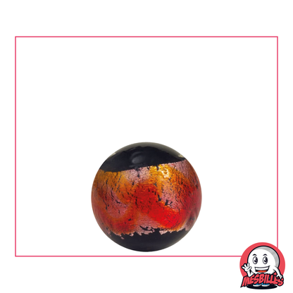 Kunstmurmel Machu Picchu Rot 16 mm, hochwertig, schwarz mit orange-rotem Metallband