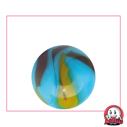 Bille Planète Terre Opaque de couleur Bleu avec des traces de Noir de 25 mm - MesBilles