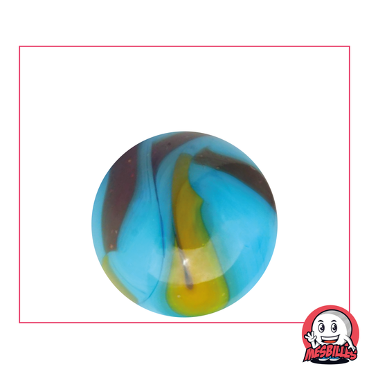 Bille Planète Terre Opaque de couleur Bleu avec des traces de Noir de 25 mm - MesBilles