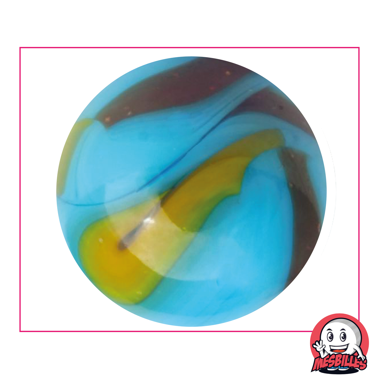 Murmeln „Planet Erde“, opak, blau mit schwarzen Spuren, 50 mm – MeineMurmeln