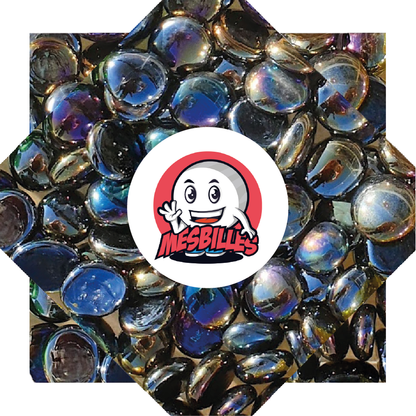 1 Flache Murmel 18 mm Glänzend Petroleum