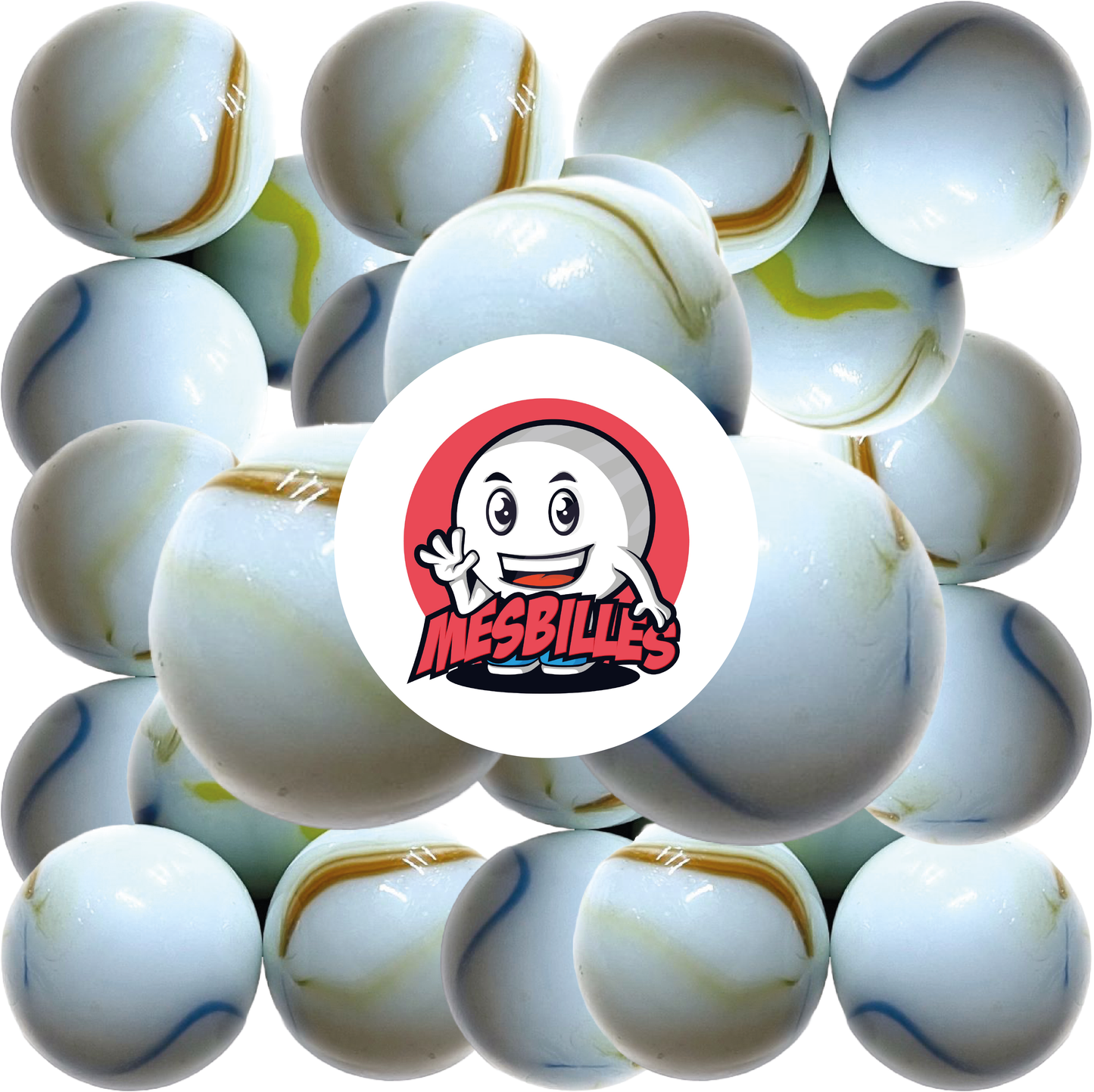 1 Bille Porcelaine Blanche 25 mm