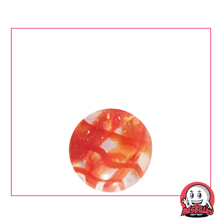 Murmeln ROT 16 mm, Murmeln aus transluzentem Glas mit farbigen Streifen – MeineMurmeln