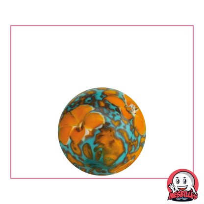 1 Bille Art Tapis Florale Orange 22 mm