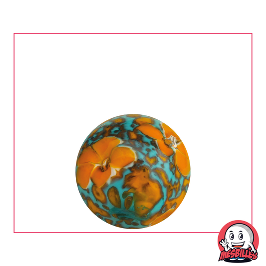1 Bille Art Tapis Florale Orange 22 mm