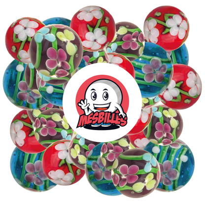 1 Bille Art Tige Fleurie Bleu 22 mm