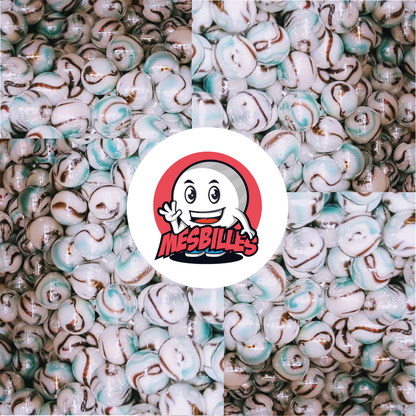 1 Bille Tigre Blanc 25 mm