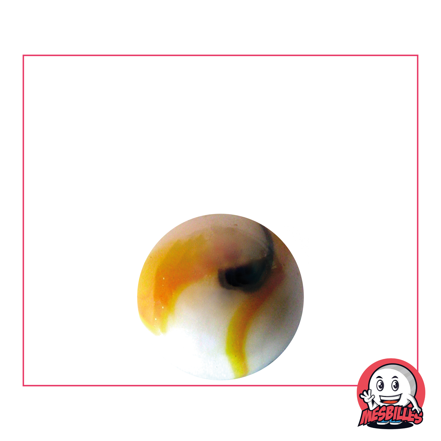 Opake gelbe Tiger Murmeln, weiß mit gelben und braunen Streifen, 16 mm – MeineMurmeln