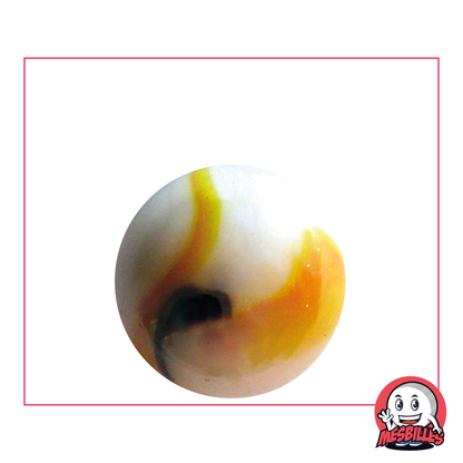 1 Murmeln Tiger Gelbe 25 mm aus Glas in der Farbe Grün - Gelbe, Murmeln von 2,50 cm vom Typ Kappe