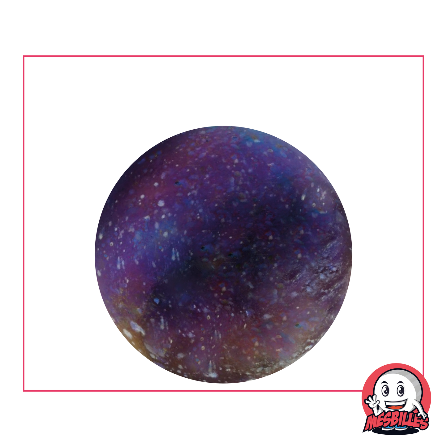 Bille Univers de 35 mm éclaboussée de différentes couleurs, représentation miniature de l'univers