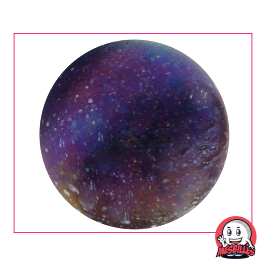 Universum Murmeln 50 mm aus schwarzem Glas mit bunten Flecken, sehr große Murmeln
