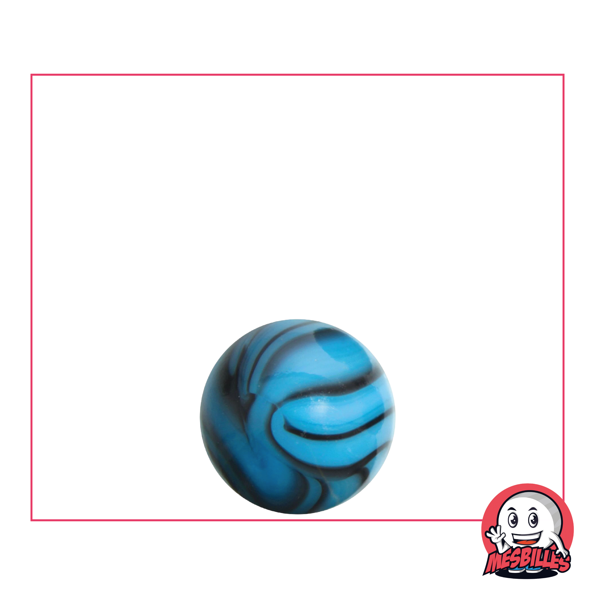 Bille Zèbre Turquoise 14 mm, safari ludique à portée de main