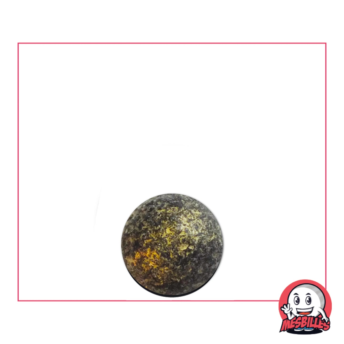 Bille en terre noir mouchetée 10 mm, finition vintage, parfaite pour collectionneurs et jeux traditionnels