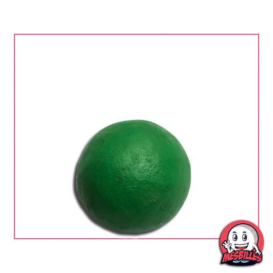 Bille en terre verte 16 mm ; pièce artisanale française au style authentique et à la couleur vive.