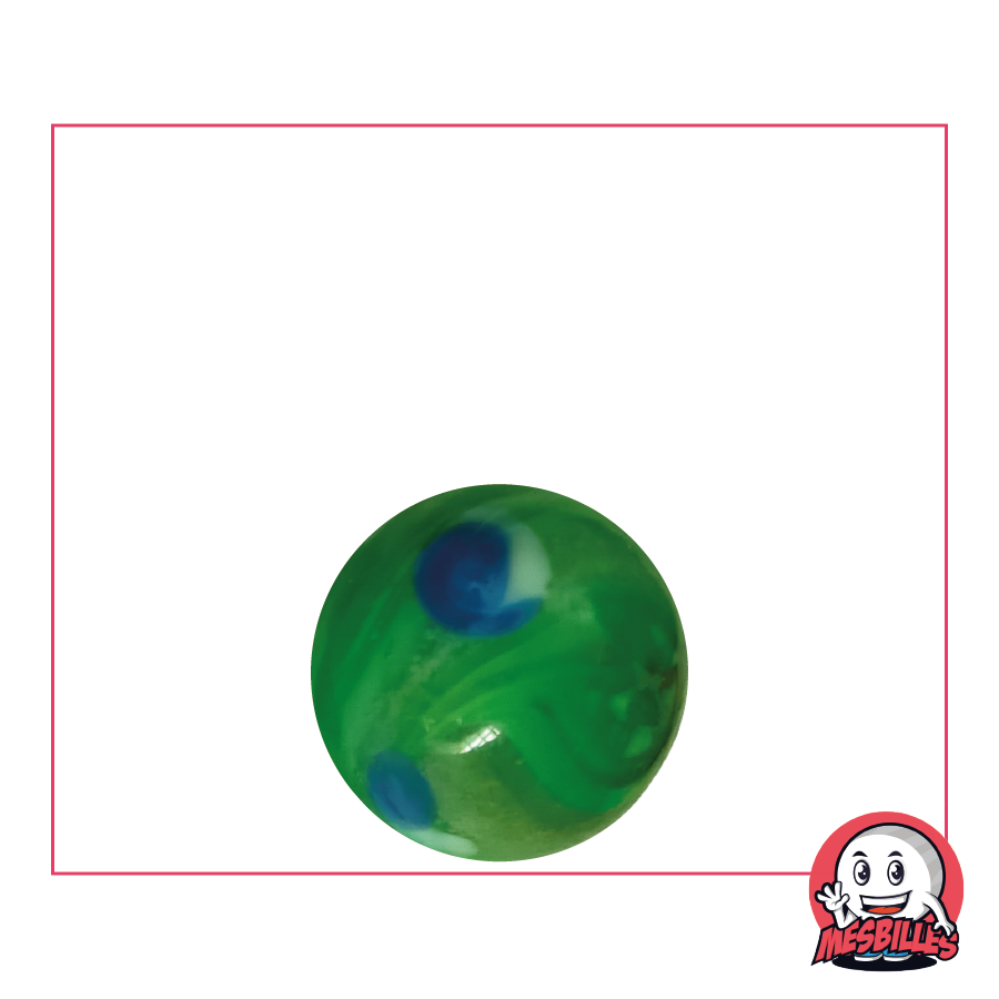 bille Kim'Play, Bille Galactika Vert, bille en verre Opaque de 16 mm.