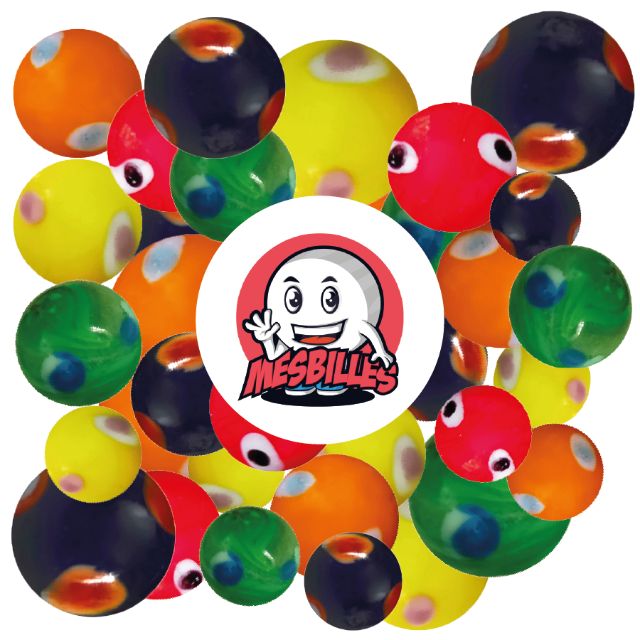 Mascotte MesBilles Billes Kim'Play, Bille Galactika Vert, bille en verre Opaque de 16 mm.