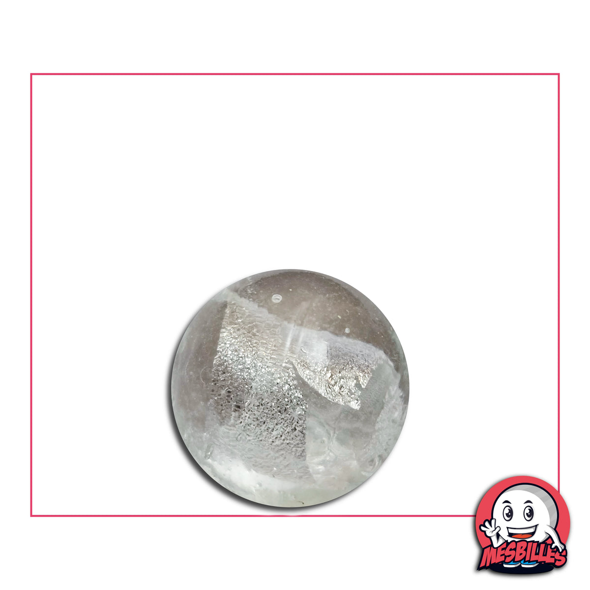 Une bille transparente à cœur flottant, planète, pureté et précision visuelle : Bille Planète Cristal 16 mm KimPlay Collector