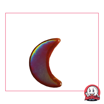 1 Murmeln Mond Glänzend Rot Extra Flach