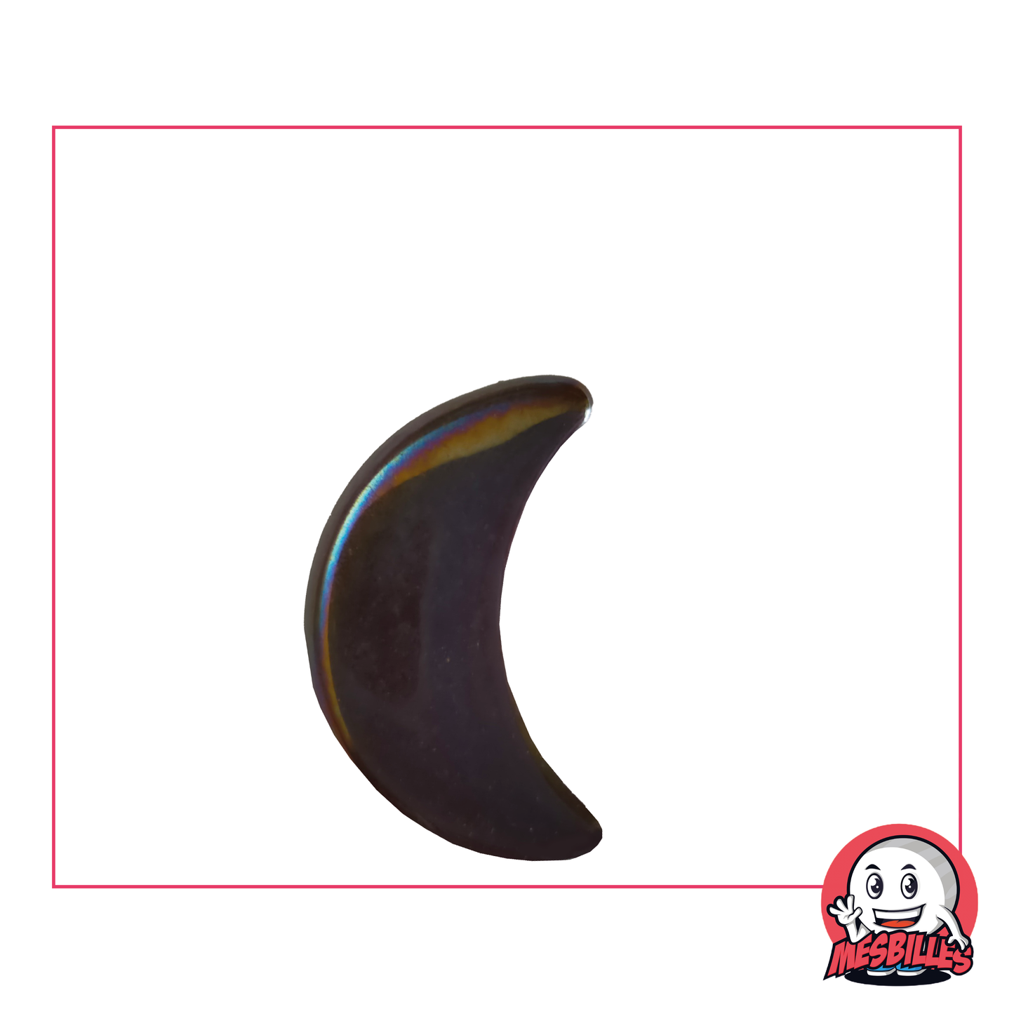 1 Murmeln Mond Glänzend Dunkelviolett Extra Flach