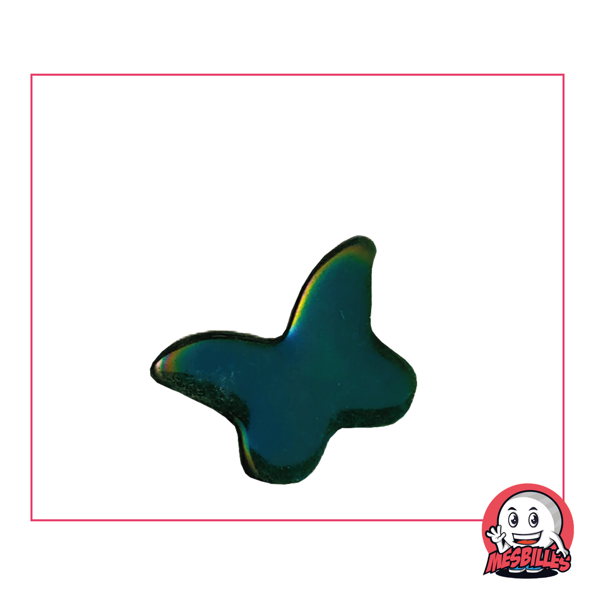 1 Bille Papillon Vert Nuit Glossy Extra Plat