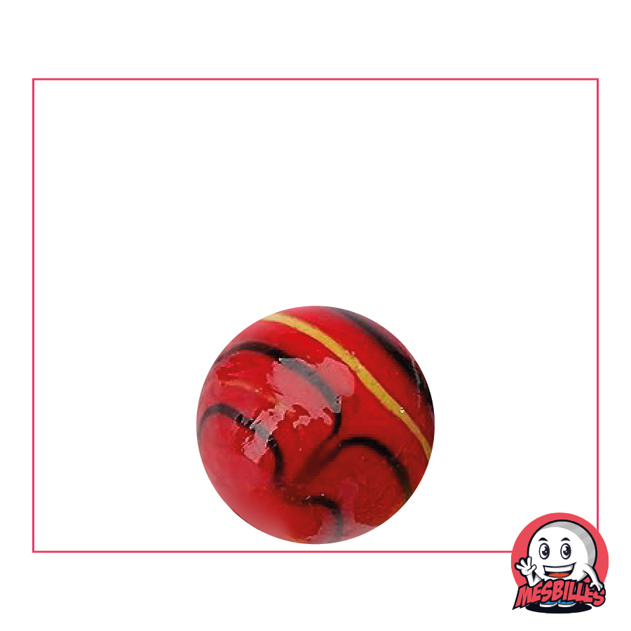 Kim'Play Murmeln Spider Rot aus opakem Glas 16 mm – Handgefertigt von MeineMurmeln