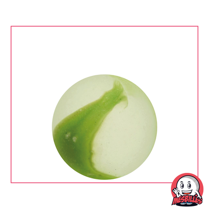 MesBilles  - Bille en verre Dépoli, Bille Givré striée de Vert 25 mm