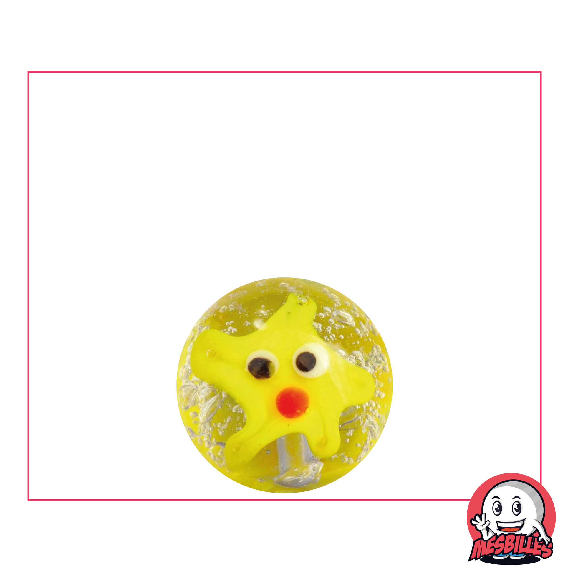 Murmeln Seestern 16 mm, transluzente Murmeln mit stilisierter Seestern-Darstellung