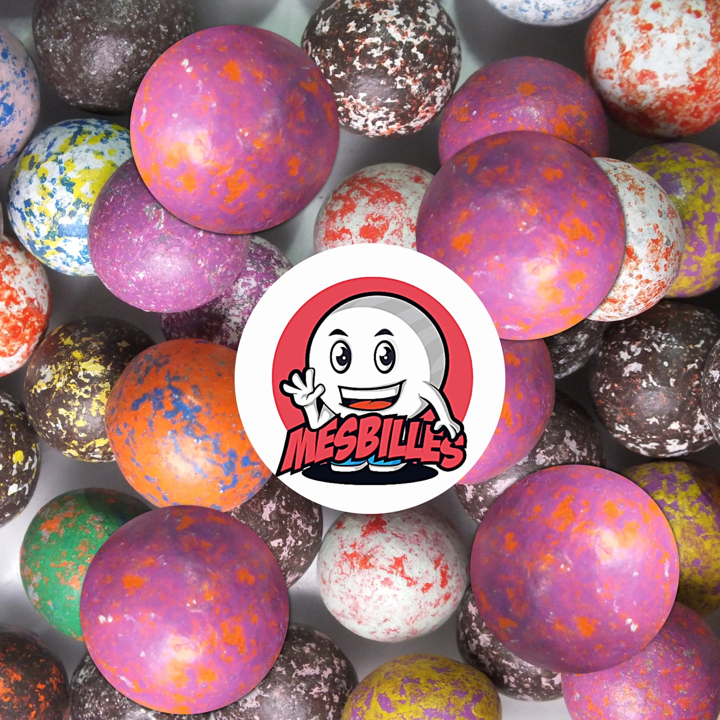 1 Tonmurmel rosa gepunktet 16 mm