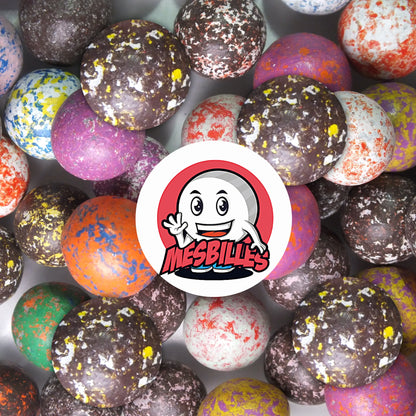 Lot de billes en terre mouchetées, dont un modèle marron avec éclats jaunes et blancs – MesBilles.