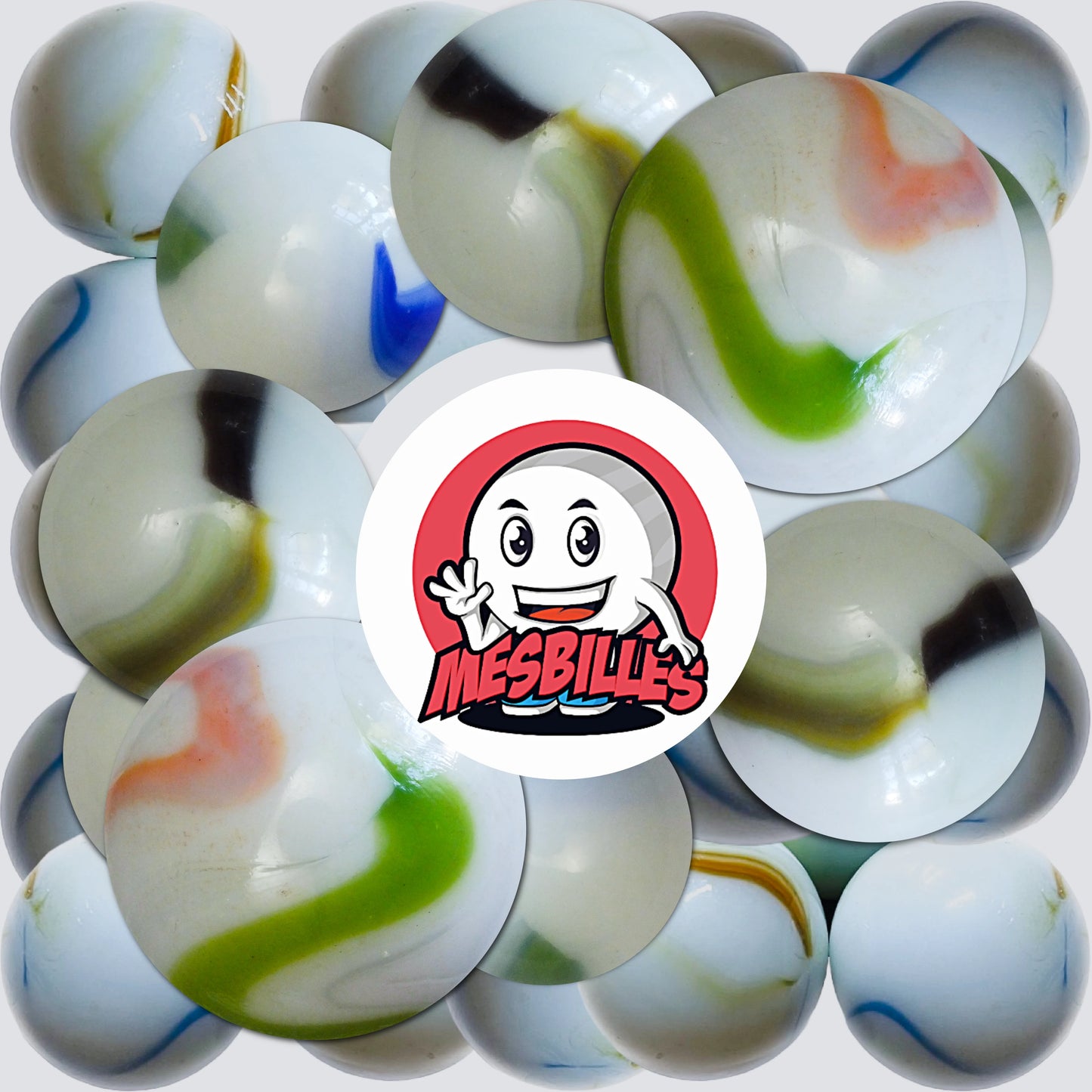 Gros plan d’une bille porcelaine de 35 mm, idéale pour décoration