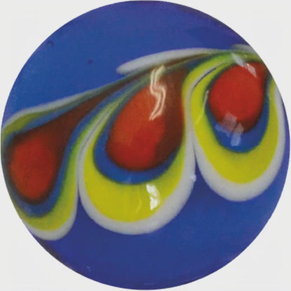 1 Murmeln Pfau Blau 22 mm