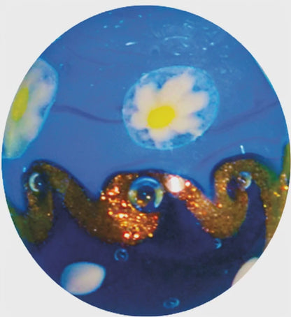 1 Murmeln Kunst Hokusai Blau 22 mm