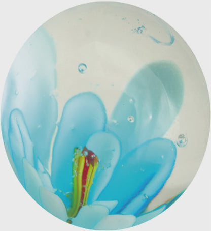 1 Murmel Art Blume 3D Blau 16 mm