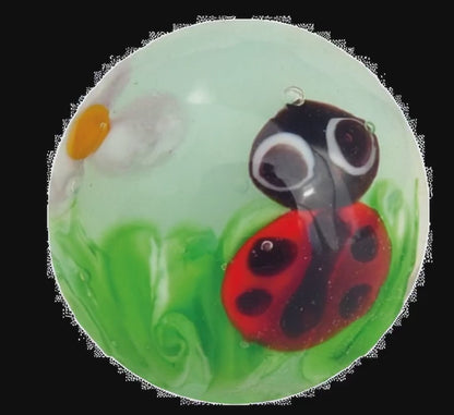 1 Bille Art Coccinelle Verte 22 mm