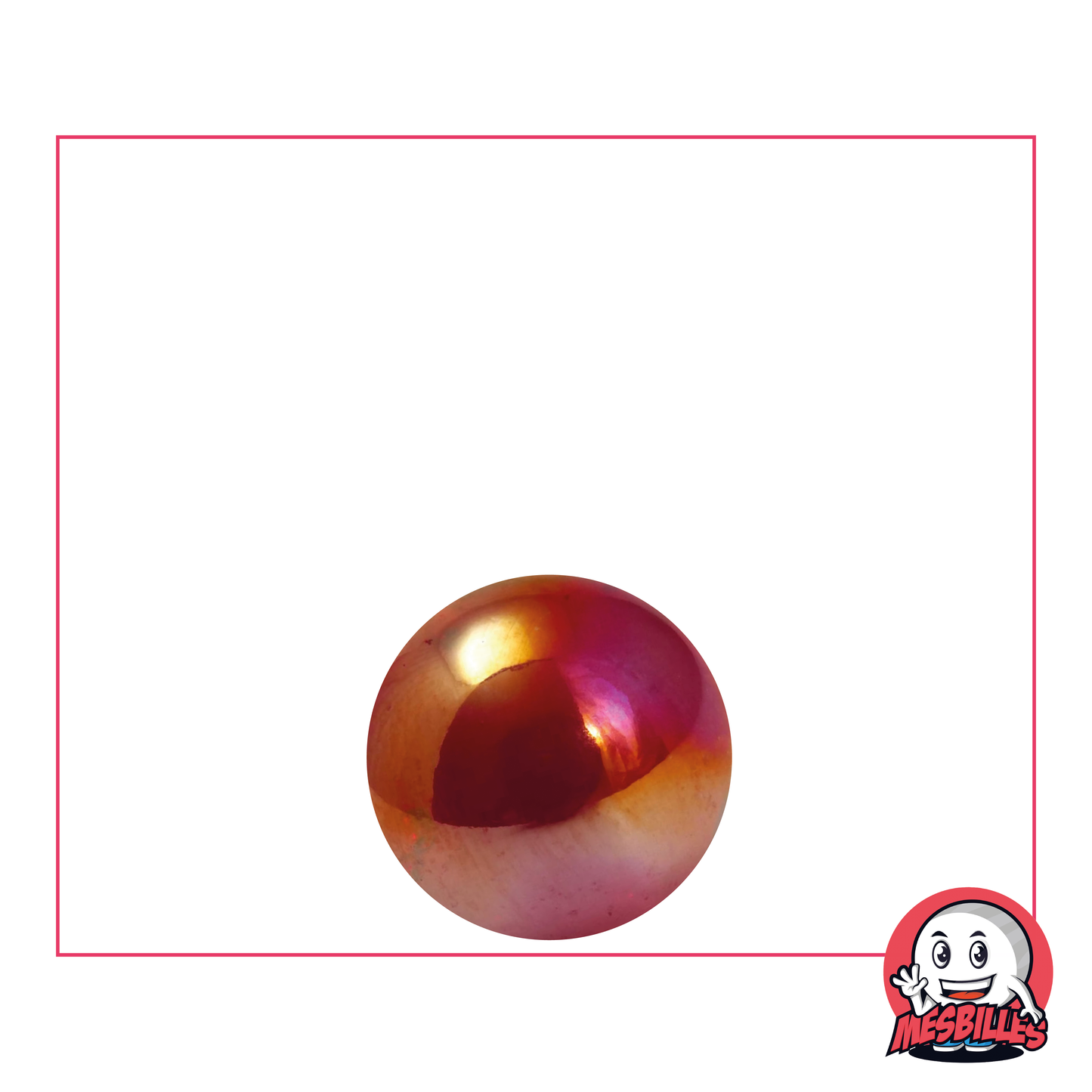 Irisierende rote Murmeln 14 mm, durchscheinende Glasmurmel